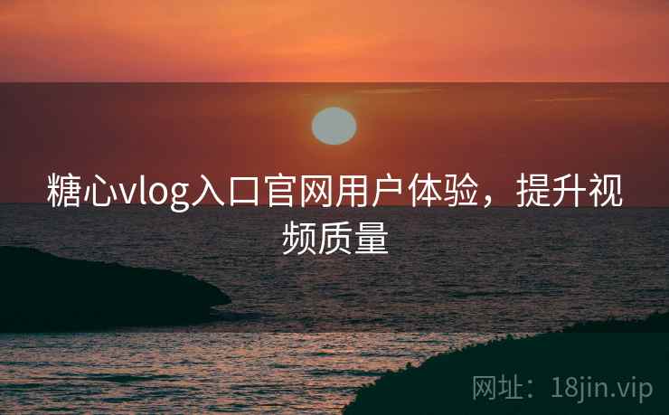 糖心vlog入口官网用户体验，提升视频质量